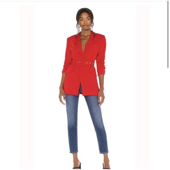 NBD Niko Blazer Red Basic Jacket Revolve - Picture 4 of 5